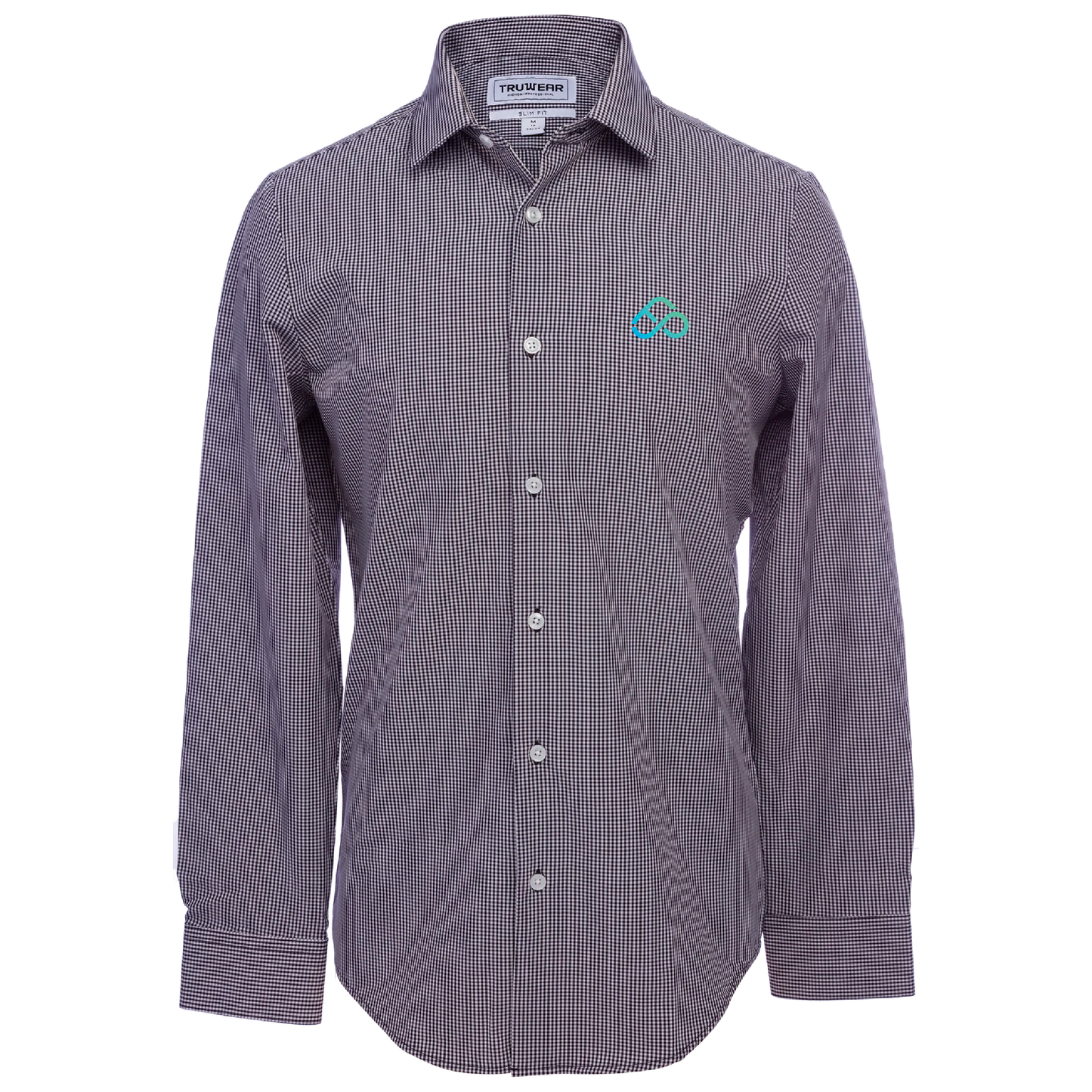 Truwear Phenom Professional Black Plaid Dress Shirt