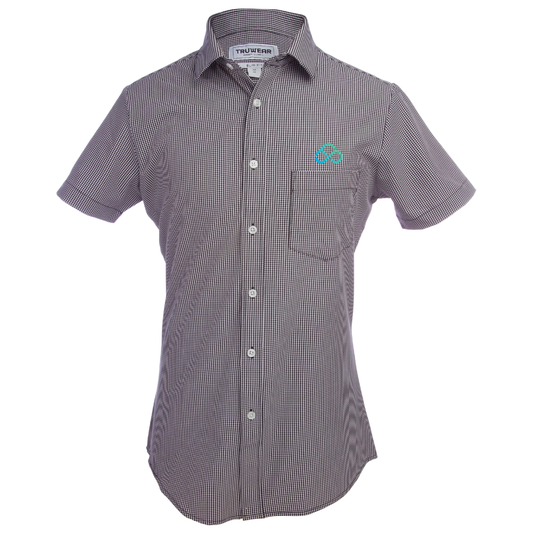 Truwear Phenom Black Plaid Short Sleeve Dress Shirt