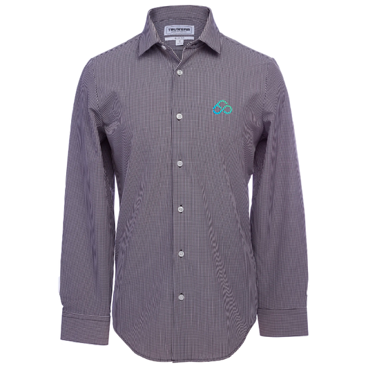 Truwear Phenom Professional Black Plaid Dress Shirt